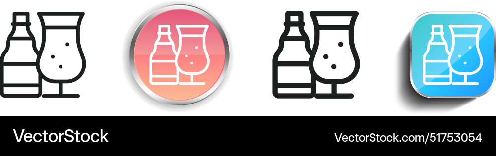 Beer icon thin linear regular and button style Vector Image