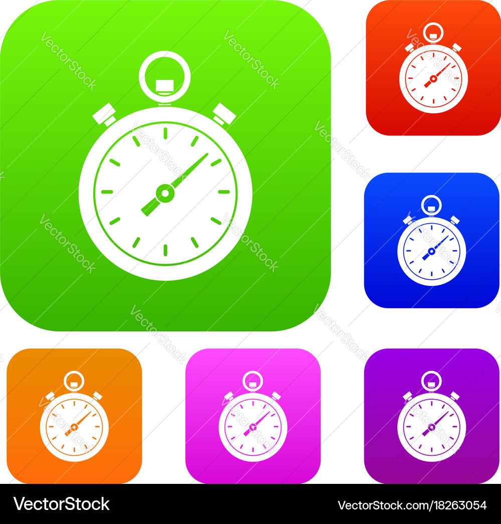 Chronometer set color collection Vector Image