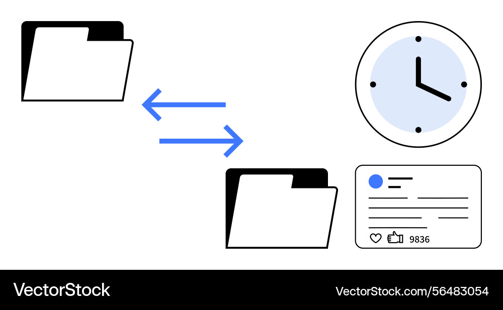 Data transfer between folders with time management Data transfer between folders with time management Vector Image