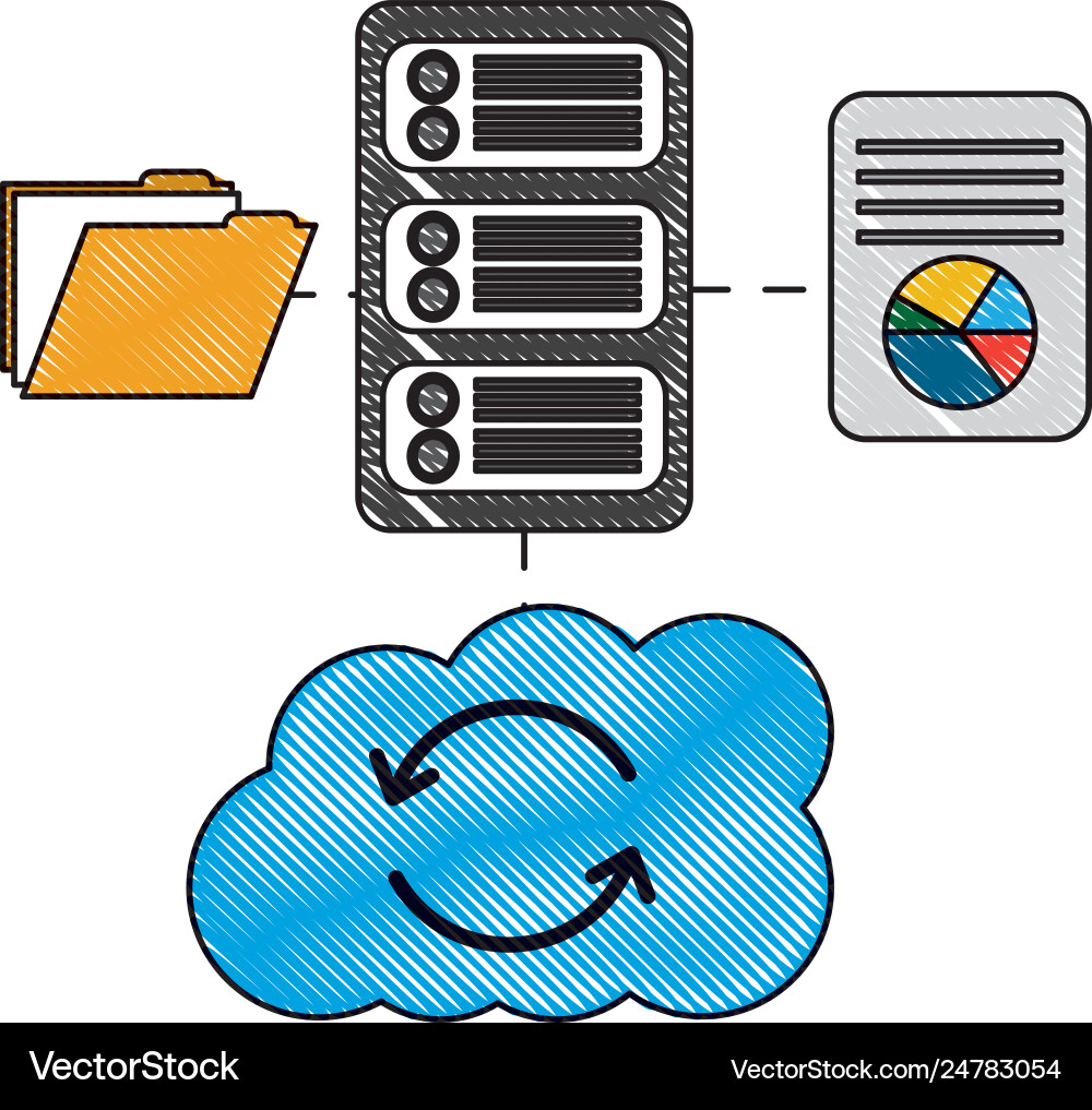 Database server cloud computing file information Vector Image