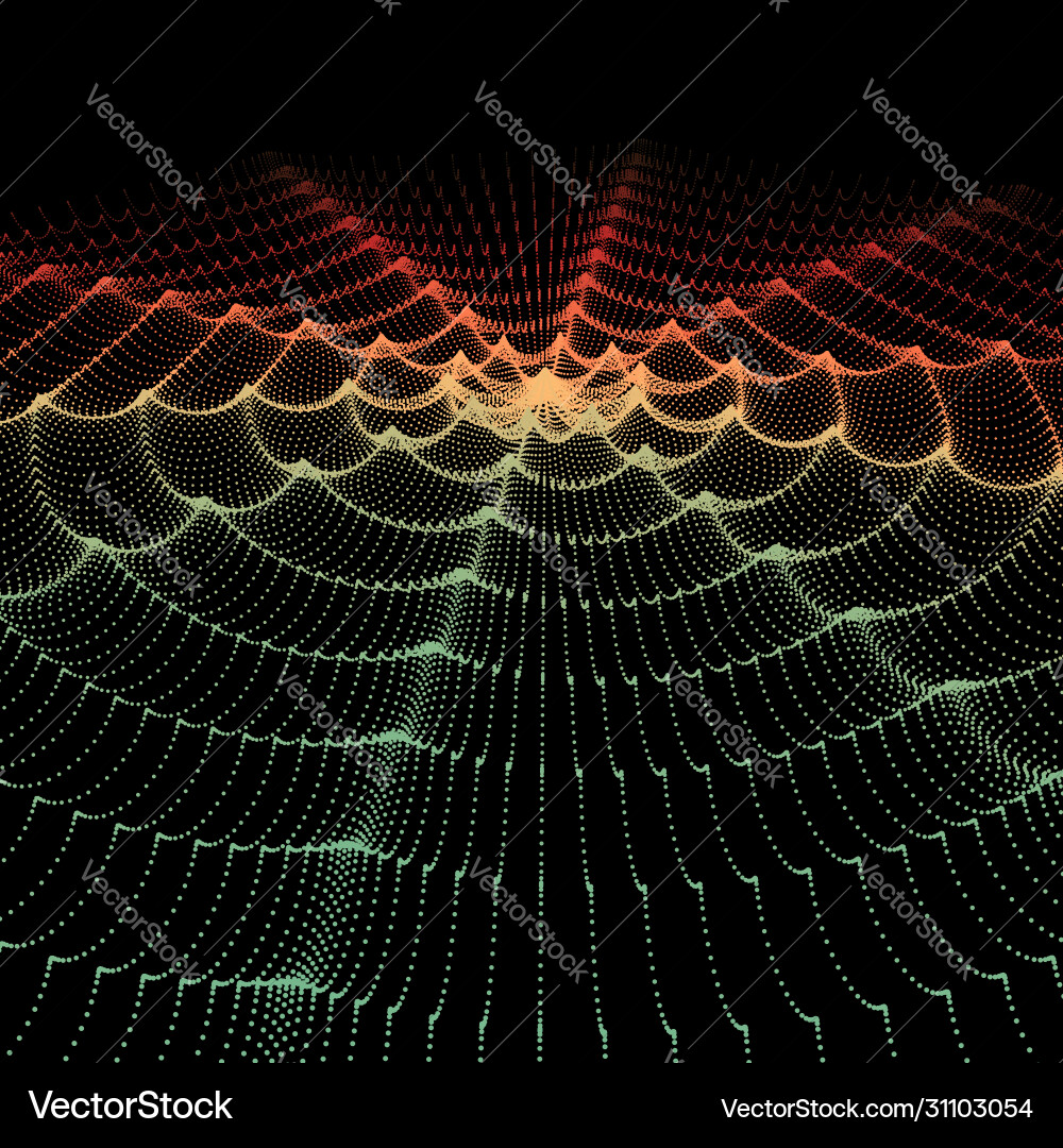 Dynamic Wavy Grid Background vector image
