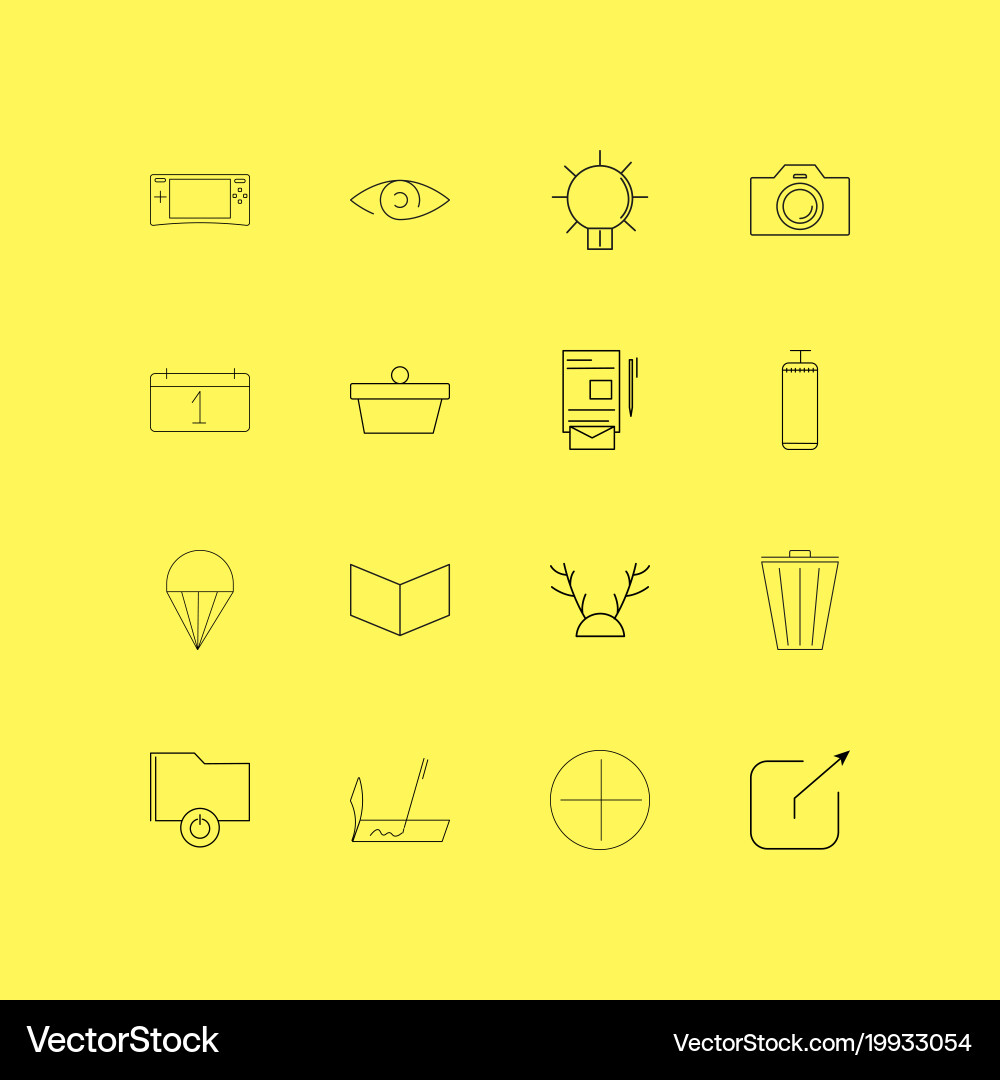 Essential linear icon set simple outline icons vector image