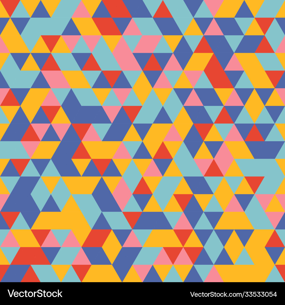 Geometric mosaic pattern from colours triangle Geometric mosaic pattern from colours triangle vector image