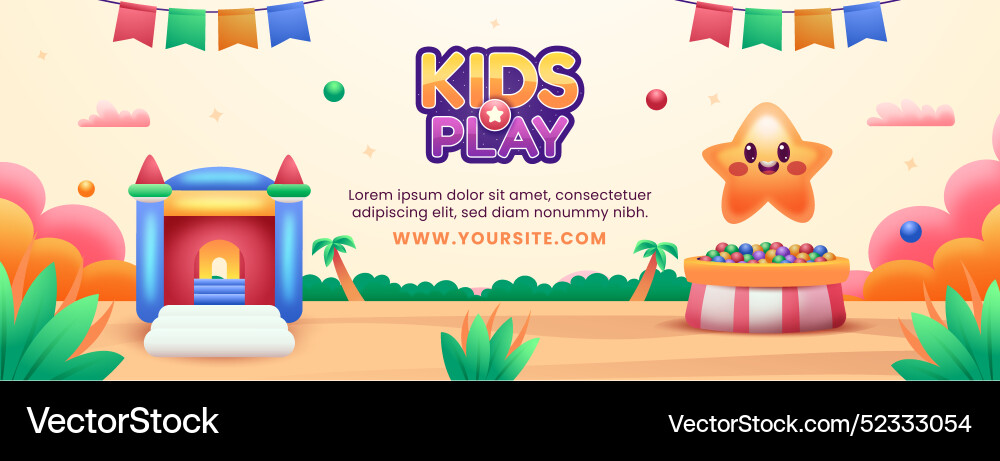Gradient ball pit template design Vector Image