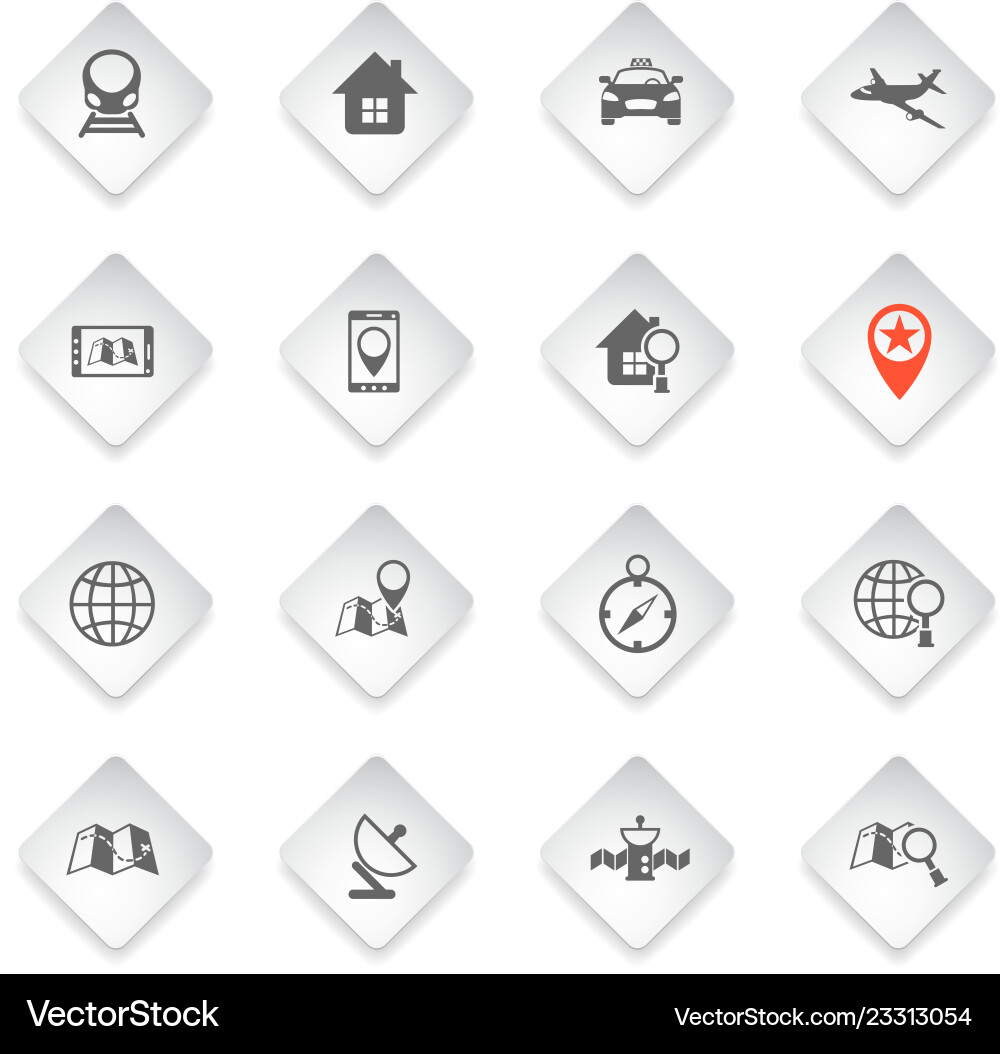 Navigation icon set Vector Image