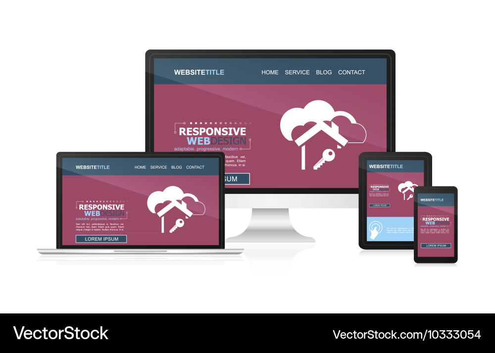 Responsive web design on different devices vector image
