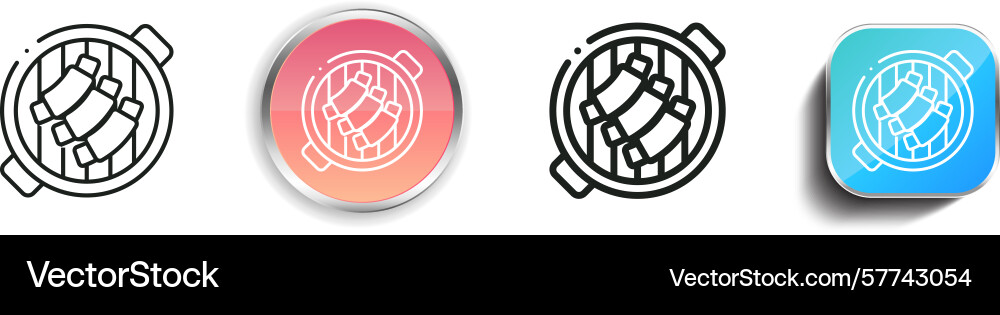 Ribs icon thin linear regular and button style Ribs icon thin linear regular and button style vector image