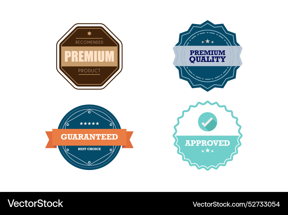 Set of quality badges and labels design elements Set of quality badges and labels design elements vector image