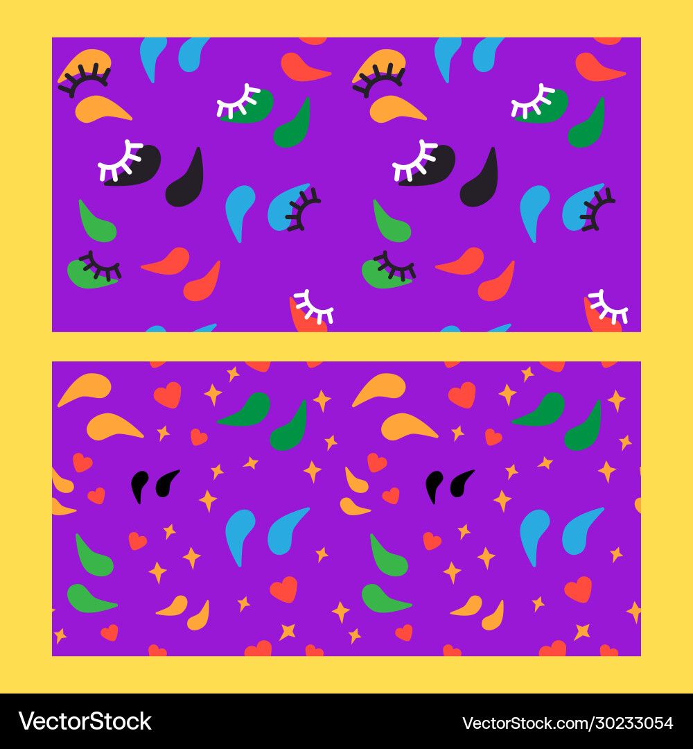 Set patterns with patches Set patterns with patches vector image