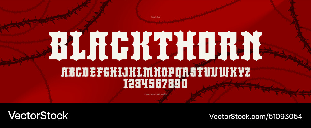 Thorn gothic rock display font for emblems Thorn gothic rock display font for emblems vector image