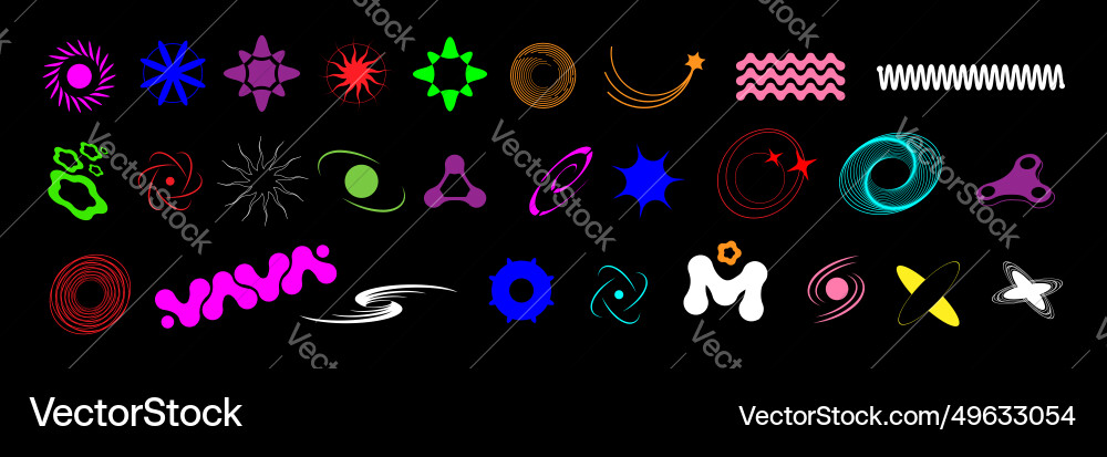 Y2k colorful abstract shape and grid Y2k colorful abstract shape and grid vector image