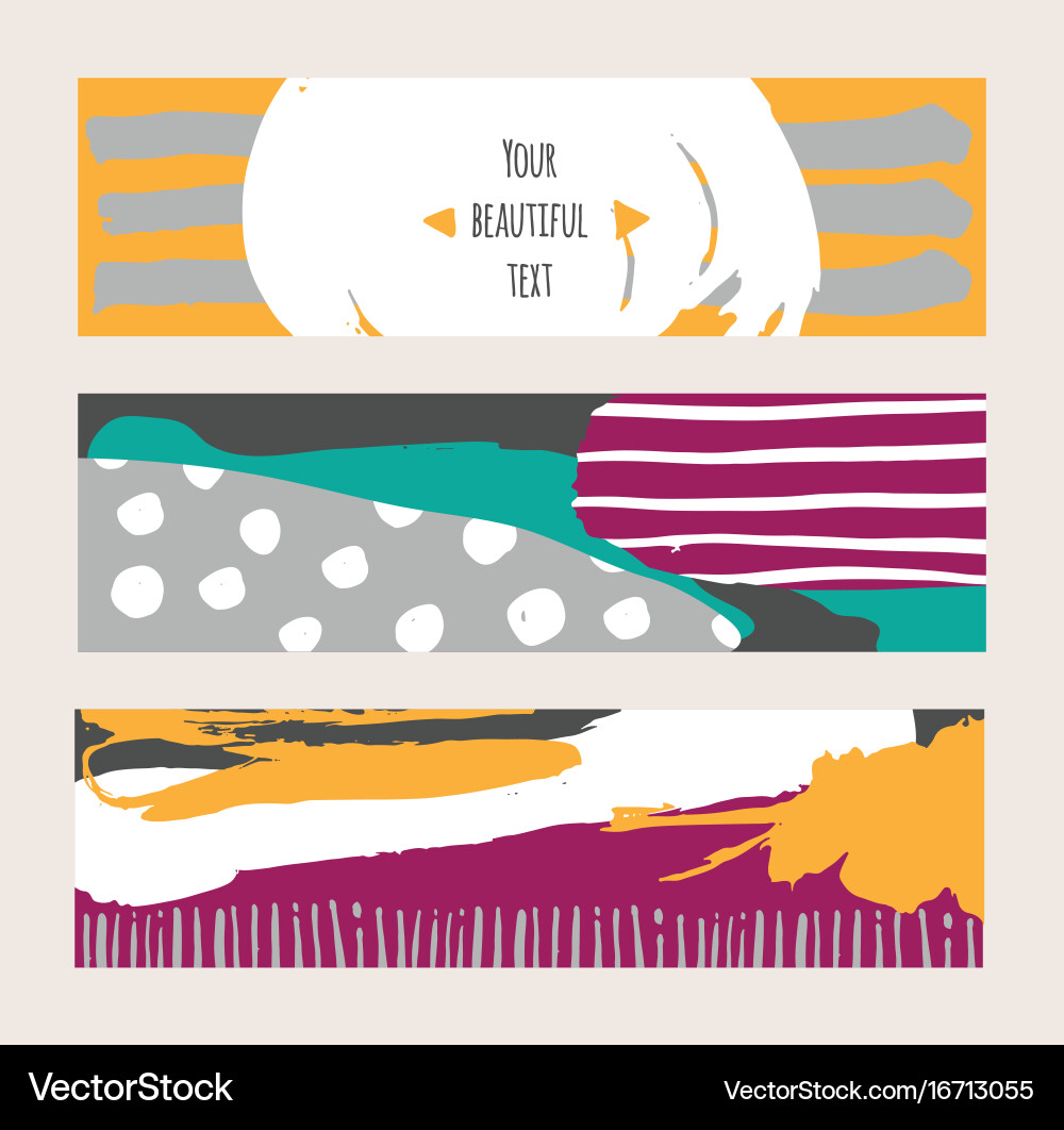 Bright set with colored horizontal vector image