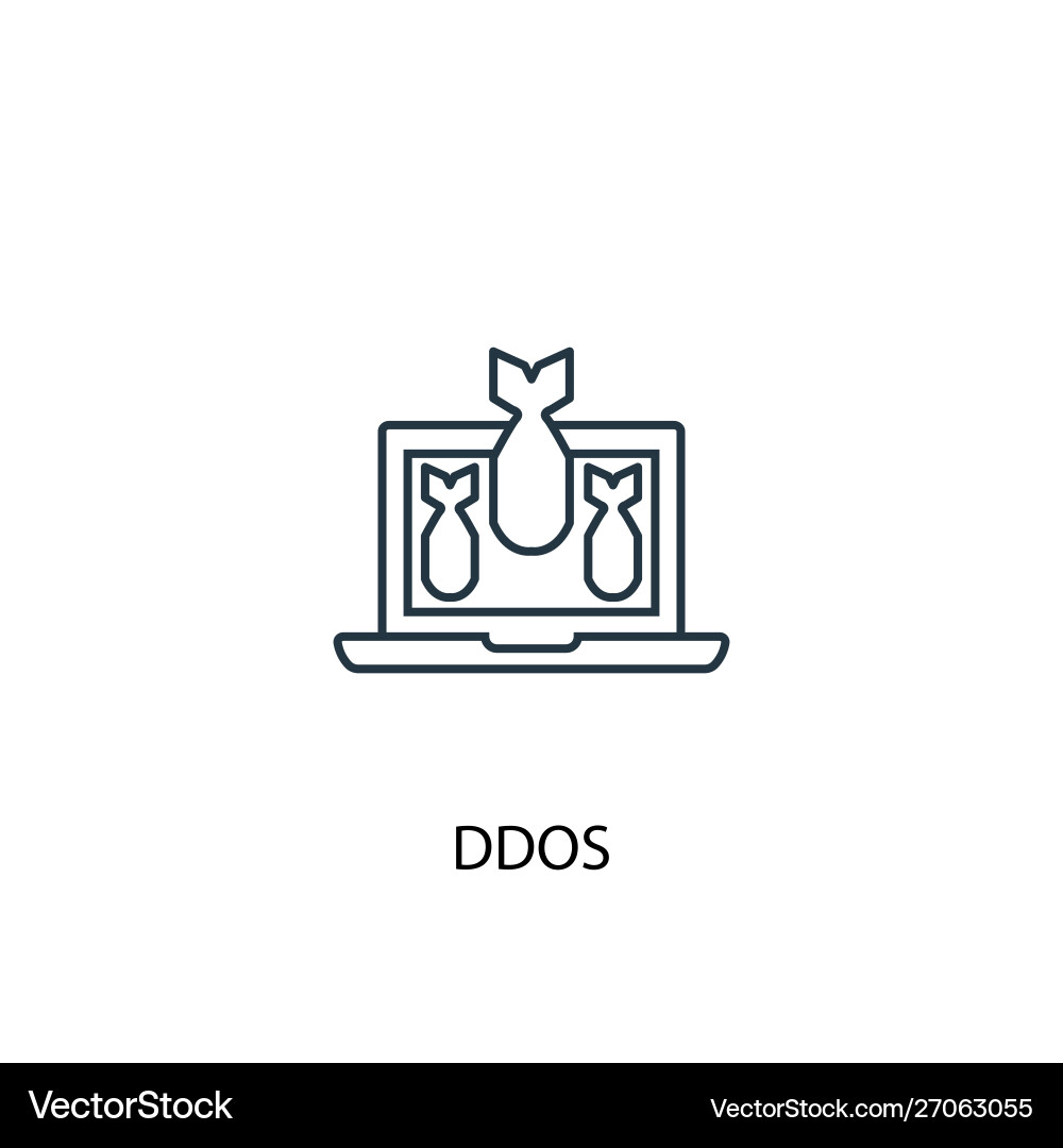 Ddos concept line icon simple element vector image