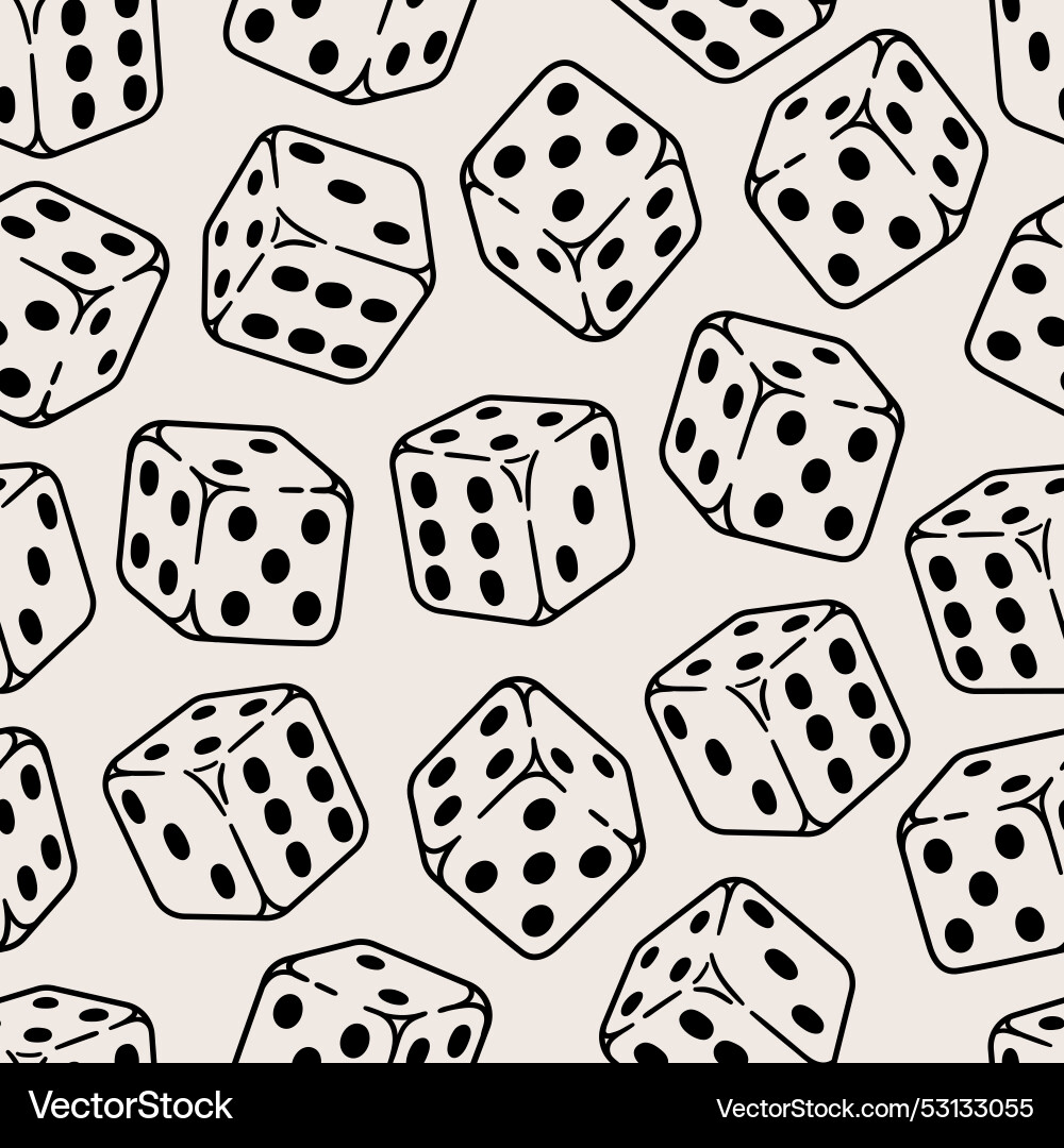 Dices seamless pattern vector image