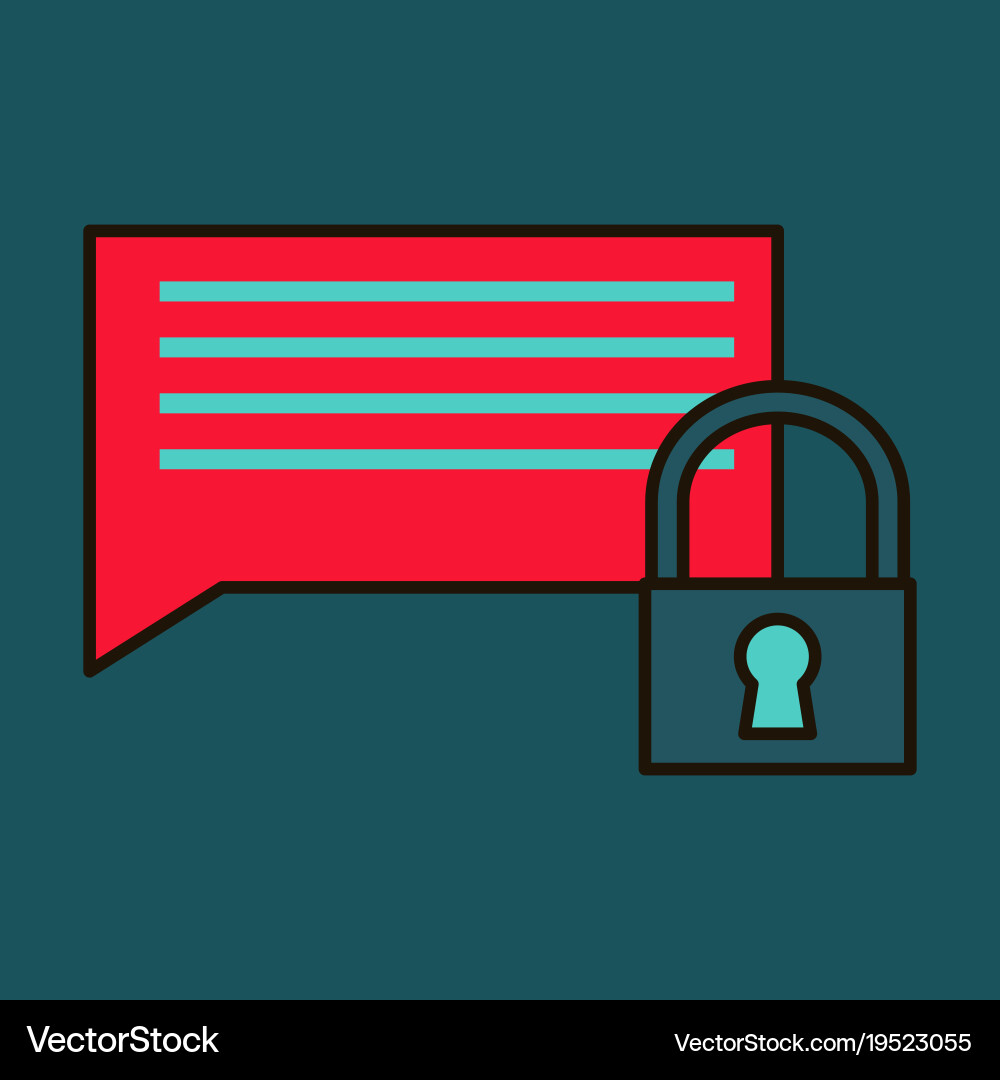 Flat spam outline symbol on background block Vector Image