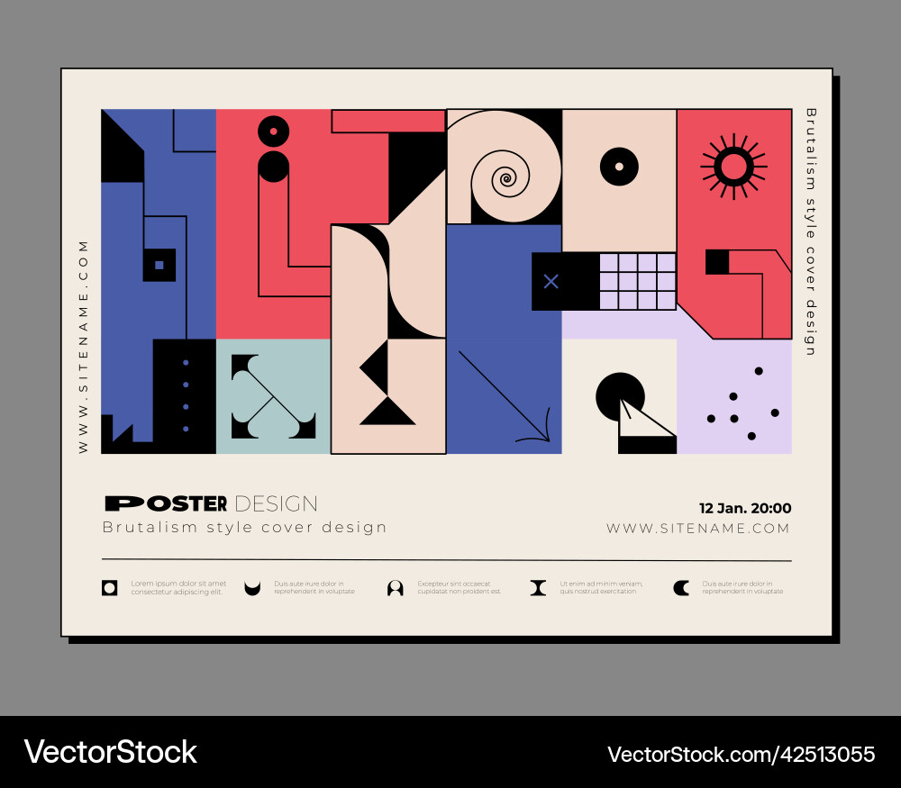 Horizontal background consisting of a set Vector Image