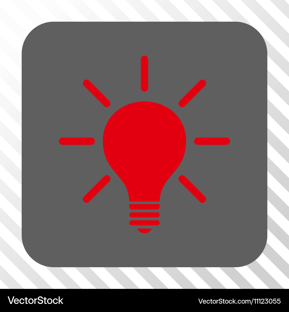 Light bulb rounded square button vector image