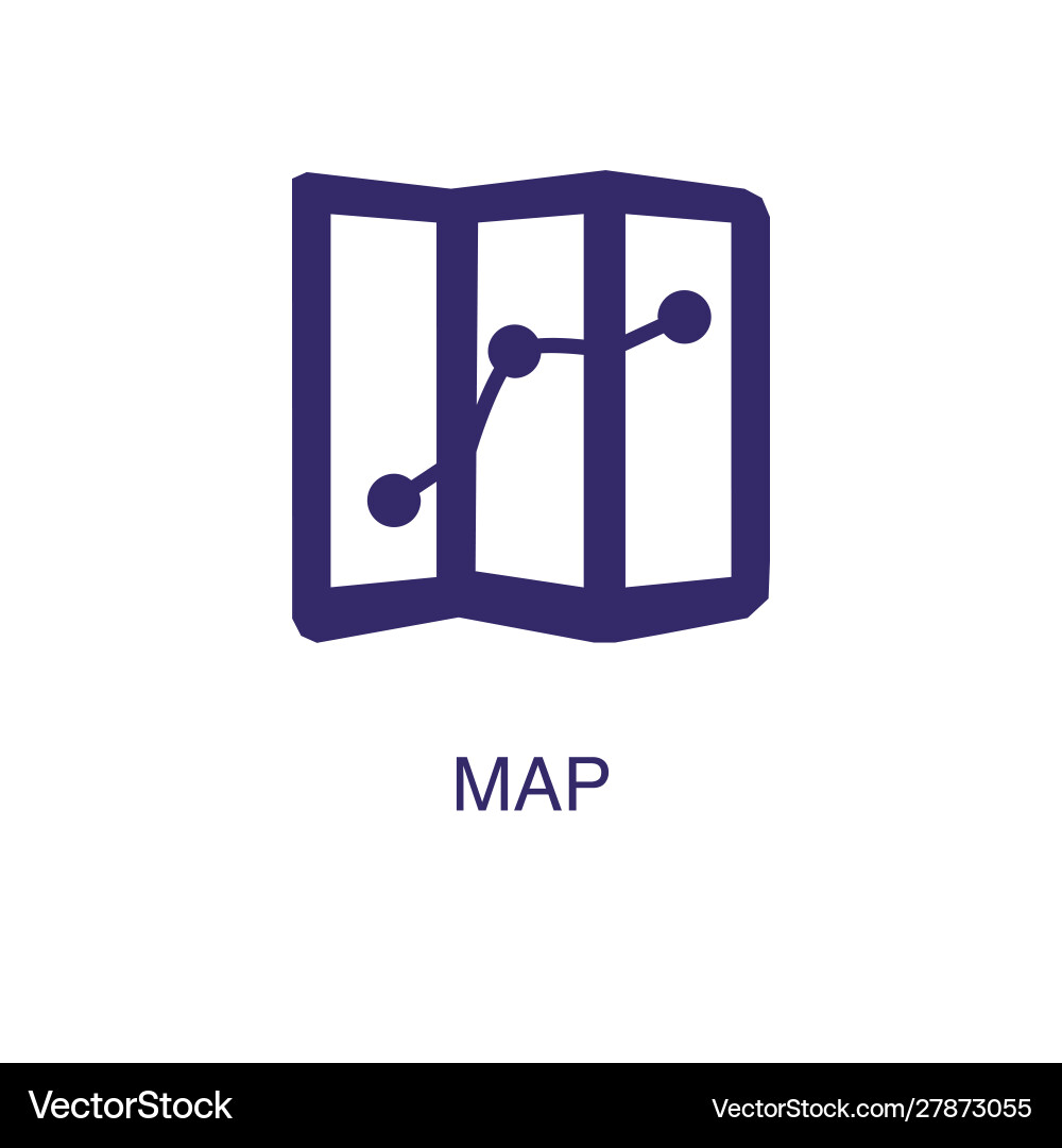 Map element in flat simple style on white vector image