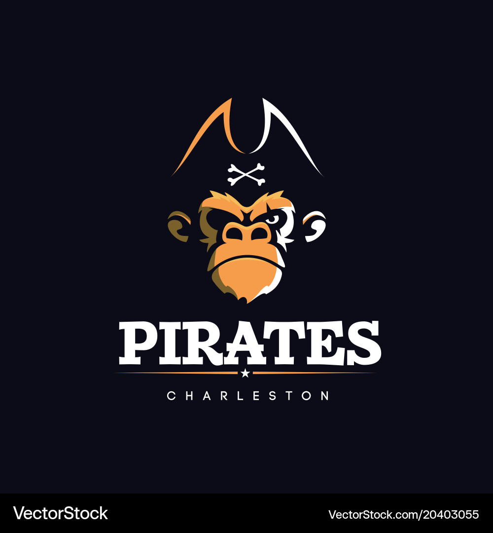 Pirate Monkey Logo Emblem Vector Image