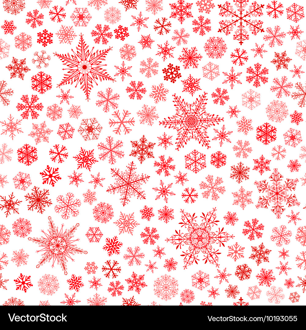 Red Snowflake Christmas Pattern Vector Image