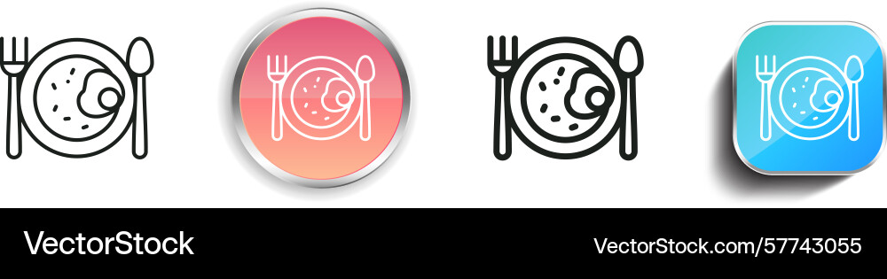 Rice icon thin linear regular and button style Rice icon thin linear regular and button style vector image