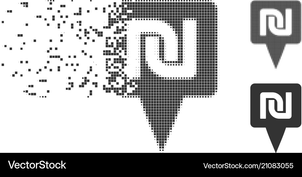 Shekel Mappointer fragmentiertes Pixel-Halton-Symbol Shekel Mappointer fragmentiertes Pixel-Halton-Symbol vektorbild