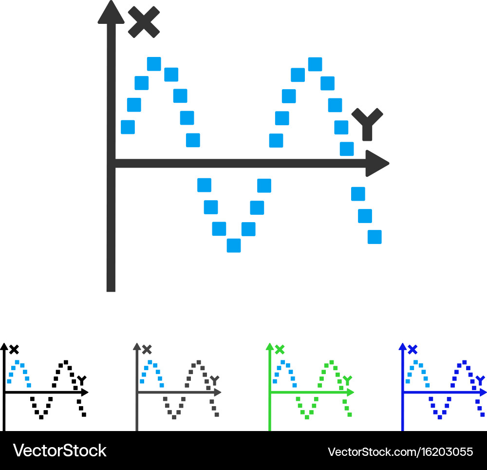 Sine plot flat icon Vector Image