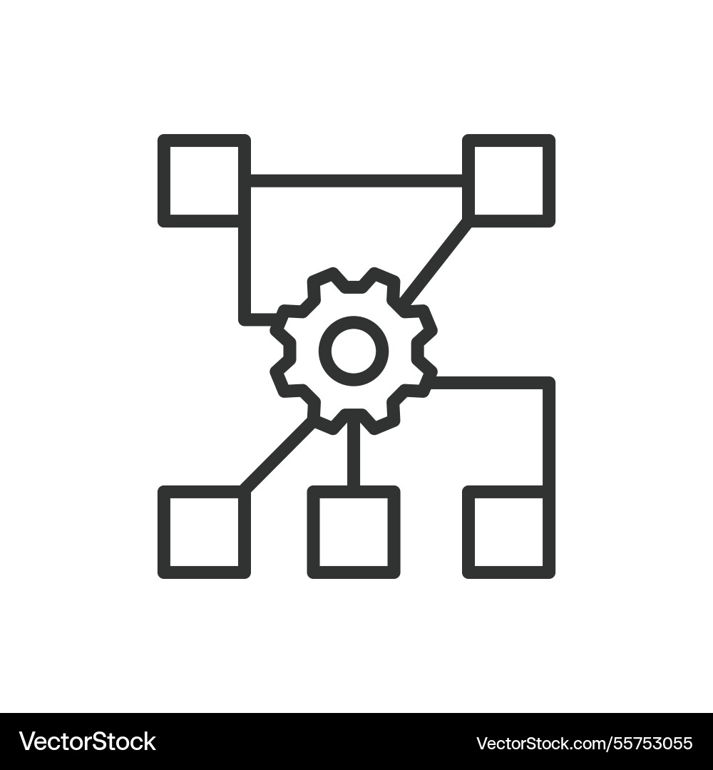 Workflow icon in line design process Workflow icon in line design process vector image