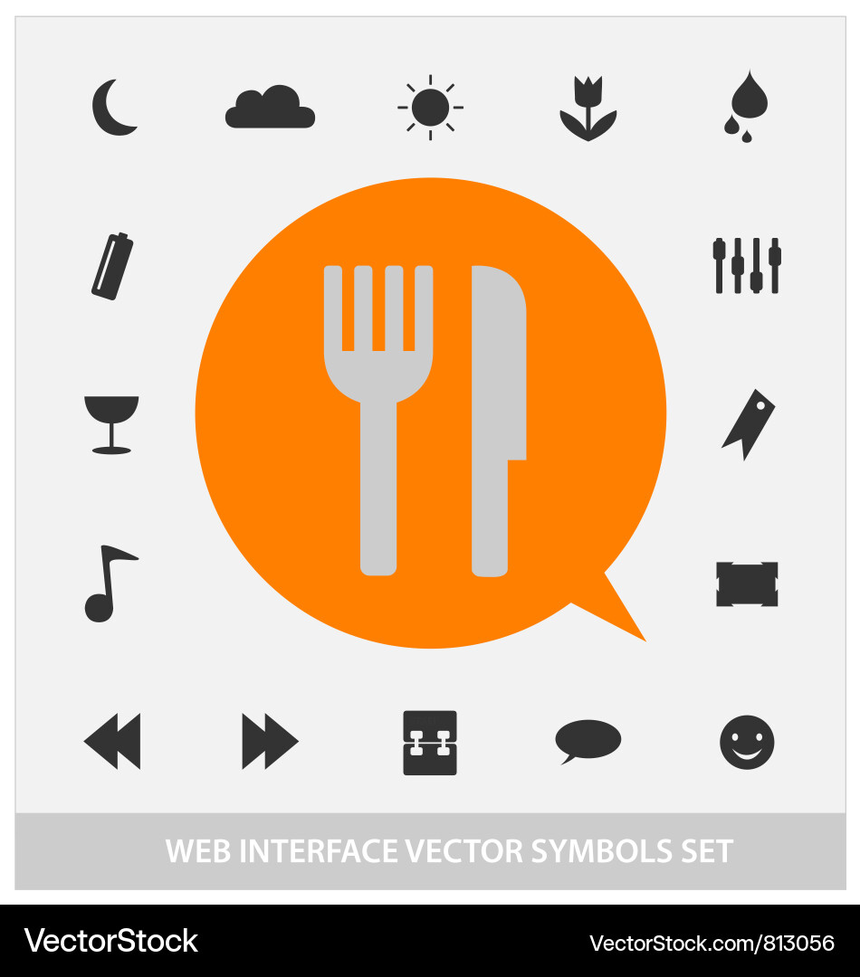 Abstract web interface symbols set Vector Image