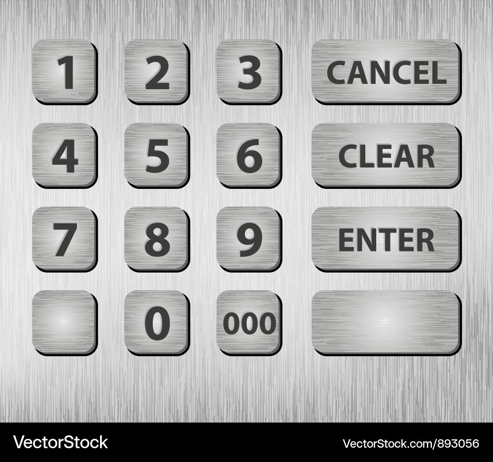 ATM Tastaturtasten Vektorbild