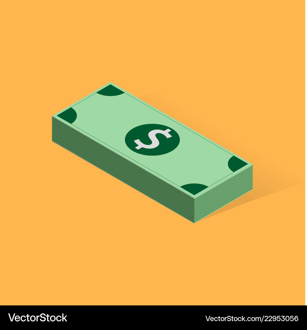 Batch of banknotes on the color background Batch of banknotes on the color background vector image