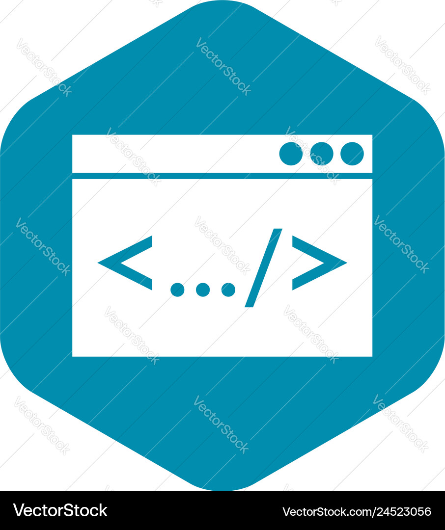 Code window icon simple style Code window icon simple style vector image