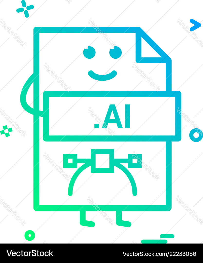 Computer ai file format type icon design Computer ai file format type icon design vector image