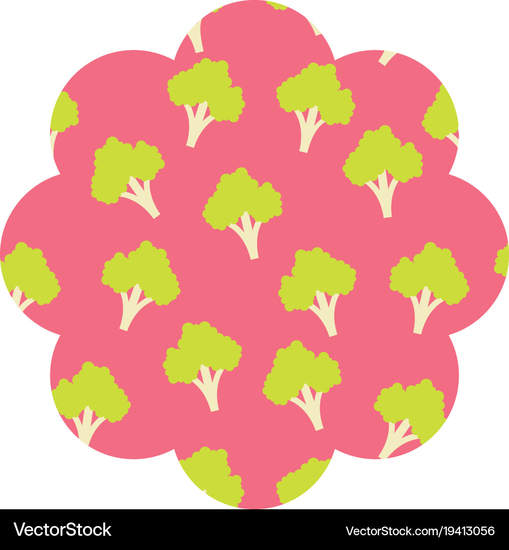 Frame with broccoli pattern background Vector Image