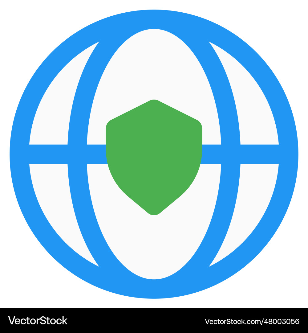 Global network secured via shield security Vector Image