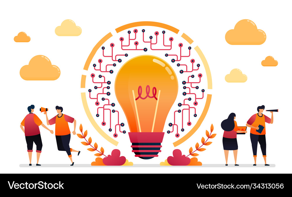 Idea and inspiration for network connection Vector Image