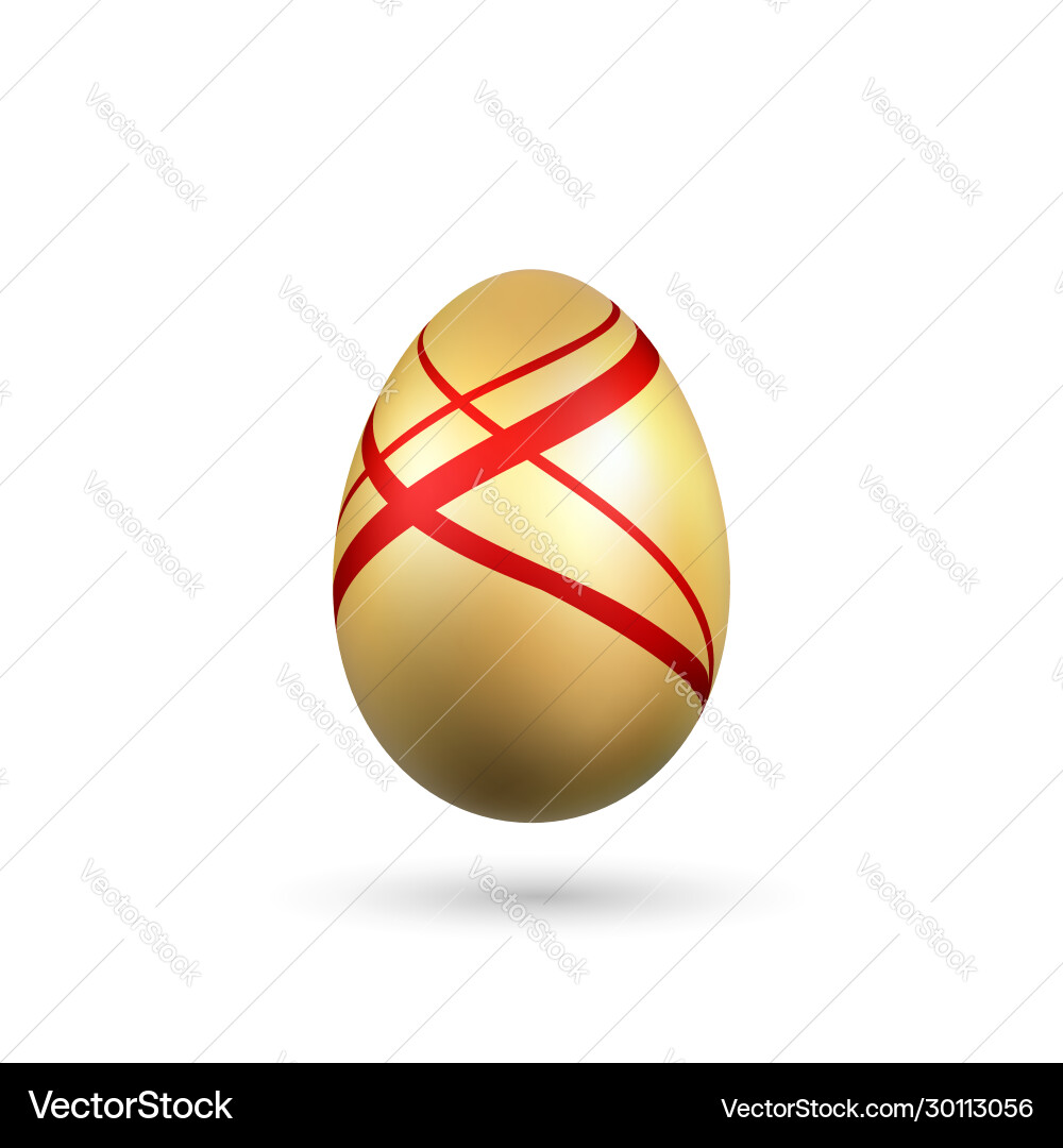 Osterei 3d Ikone gold rot isoliert weiß Osterei 3d Ikone gold rot isoliert weiß vektorbild