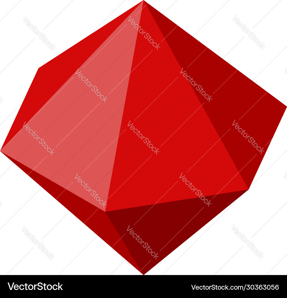 Red ruby icon isometric style Vector Image