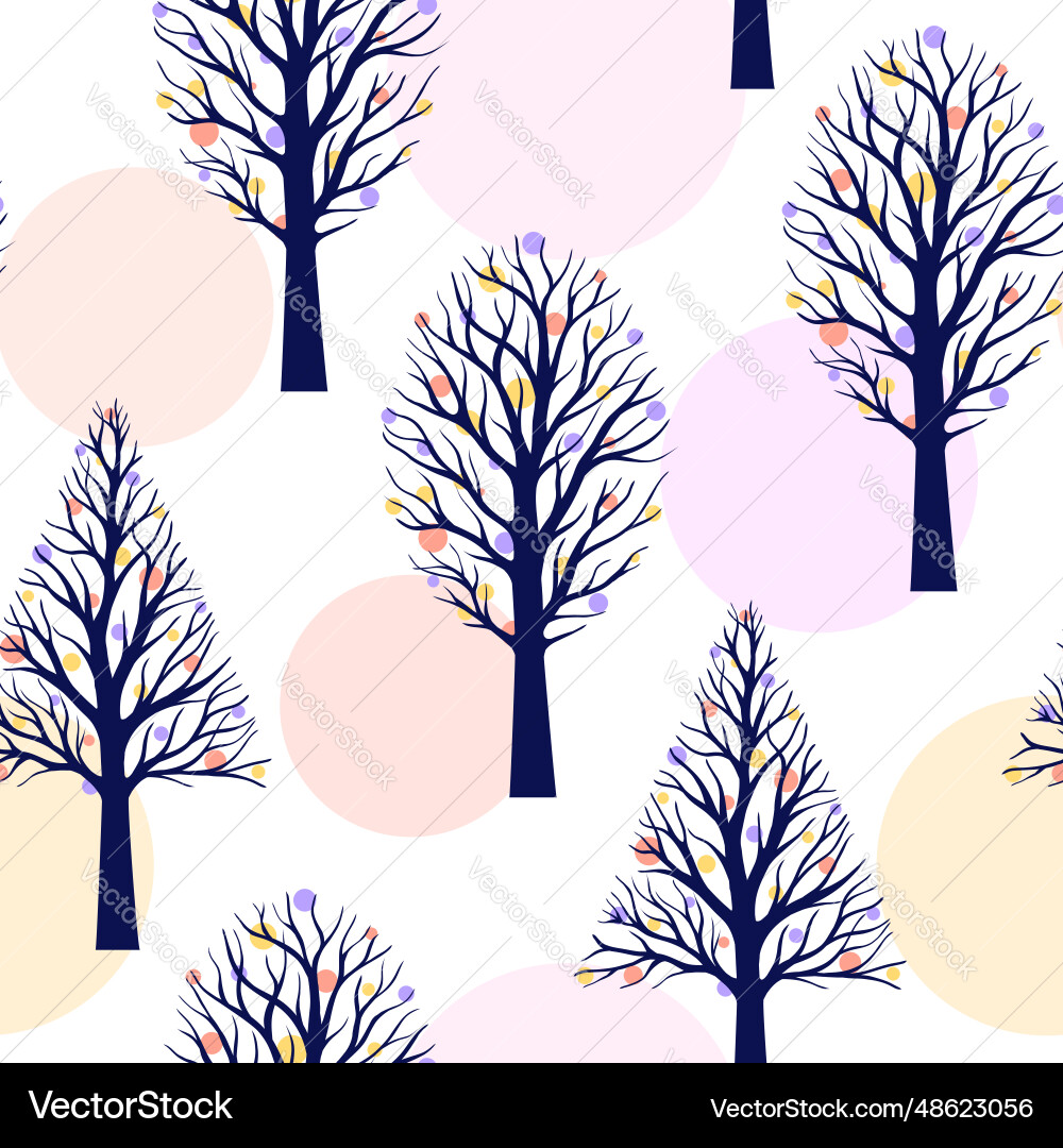 Seamless pattern with trees vector image