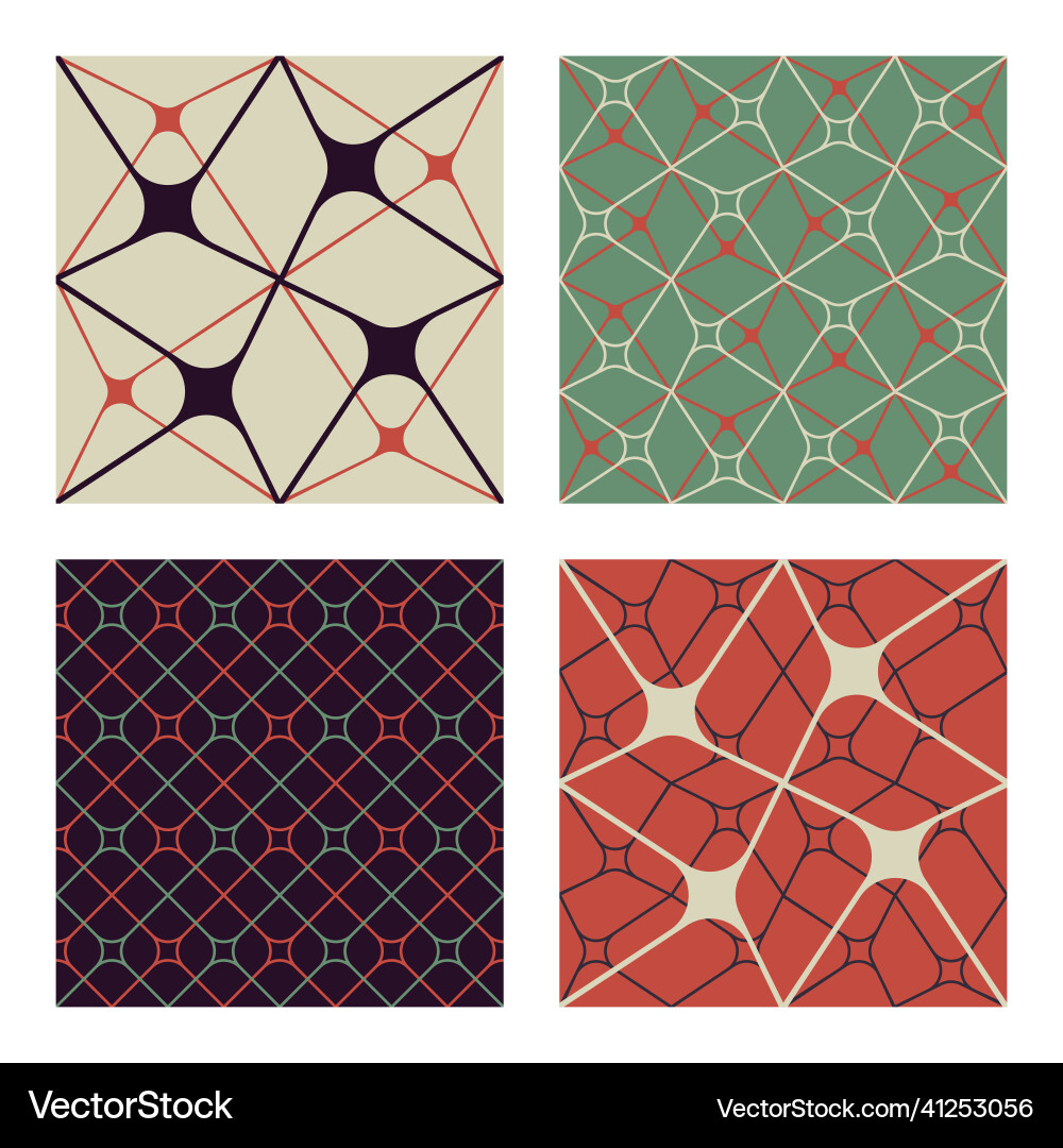 Set of flat style geometric seamless patterns Set of flat style geometric seamless patterns vector image