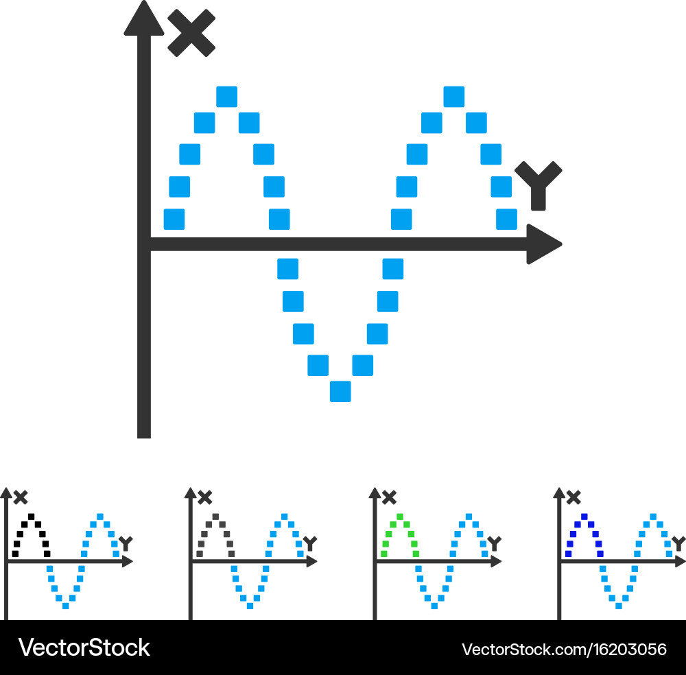Sinusoid plot flat icon vector image