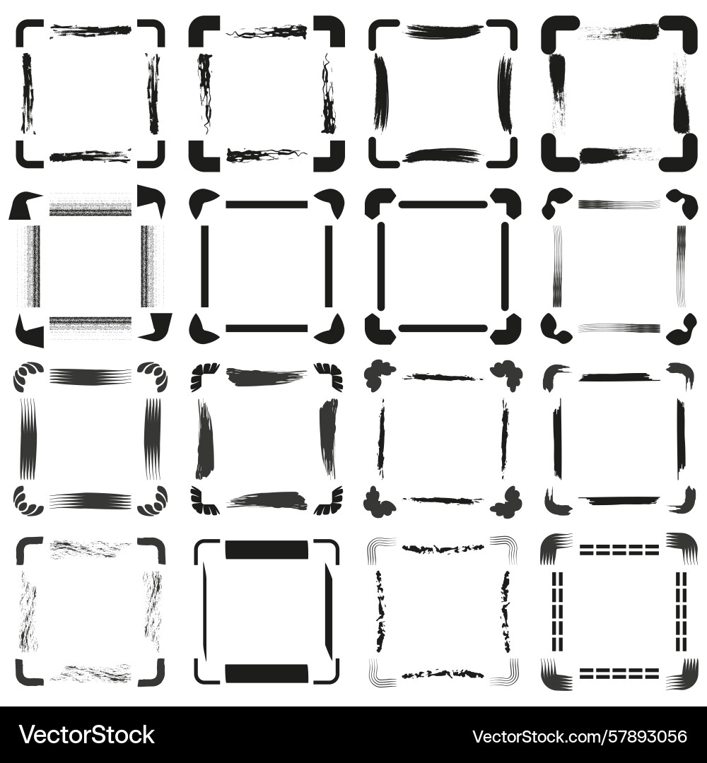 Square frame collection border element abstract vector image