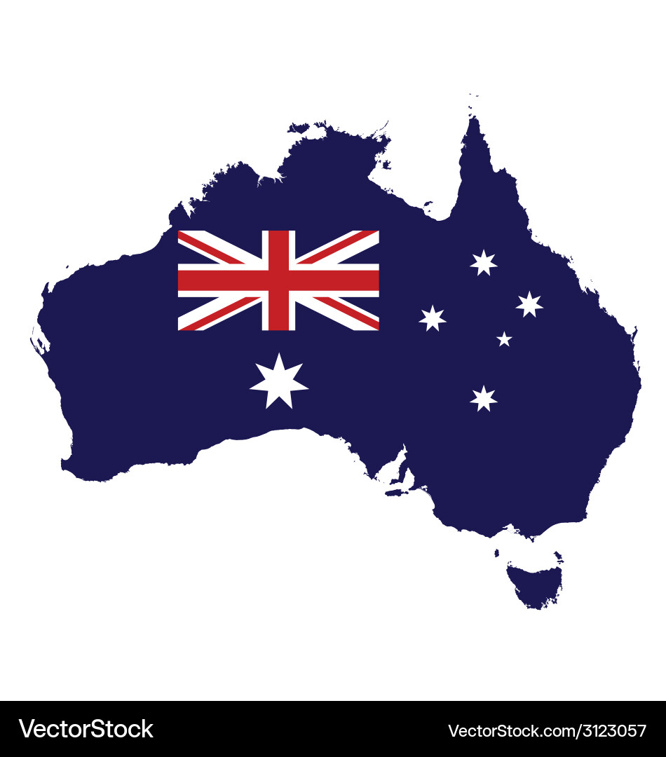 Australia map flag Royalty Free Vector Image - VectorStock