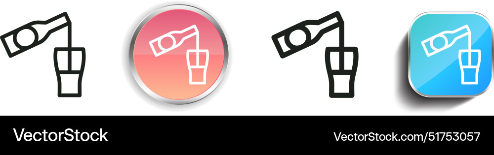 Beer icon thin linear regular and button style vector image