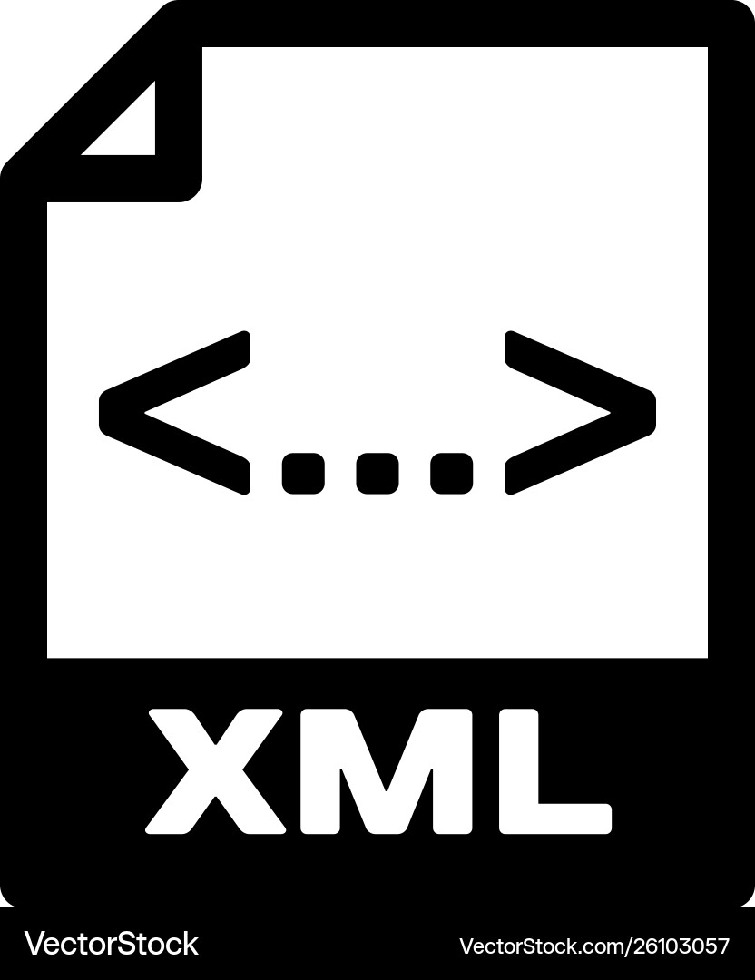 Black xml file document icon download button Black xml file document icon download button vector image
