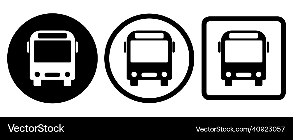 Bus icon square and circle frames navigation Bus icon square and circle frames navigation vector image