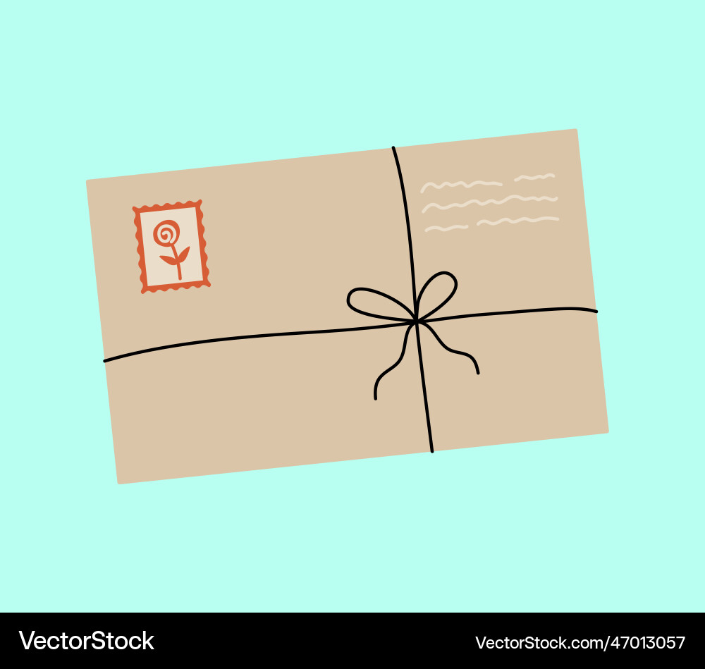 Cartoon envelope closed letter with postmark Cartoon envelope closed letter with postmark vector image