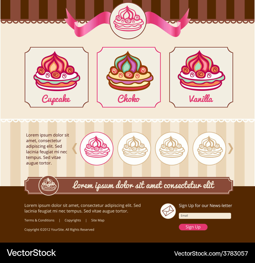 Dessert Web Template Background Vector Image