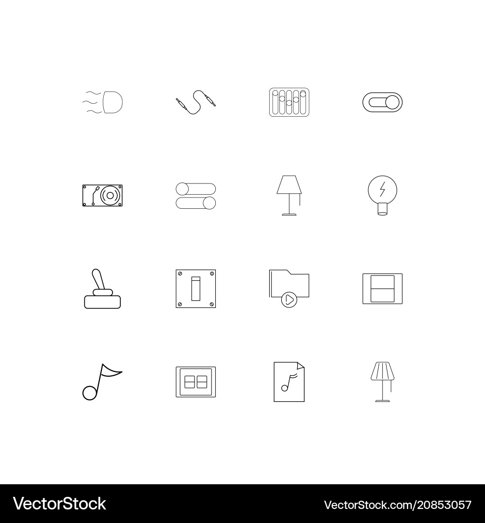 Electrical linear thin icons set outlined simple Vector Image