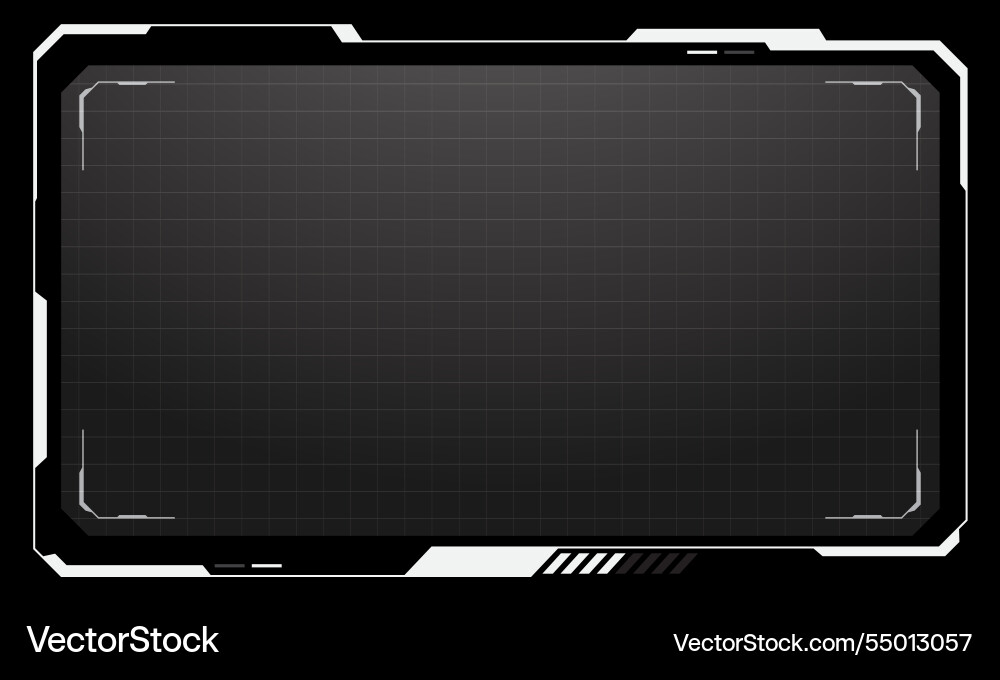 Hud frames white grey user interface elements Hud frames white grey user interface elements vector image